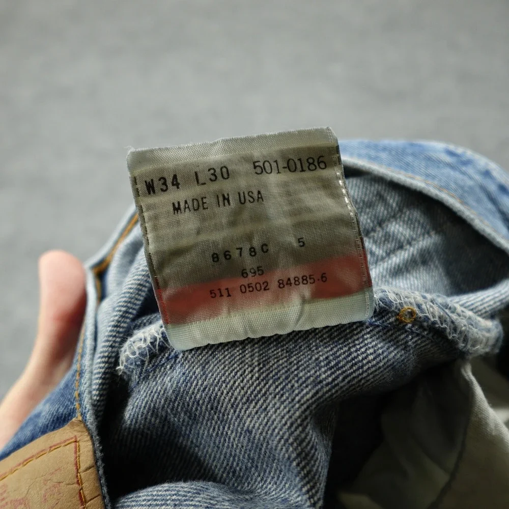 Vintage Levi's 501 Jeans Mens 34x30 Blue Straight Leg Button Fly Made in USA